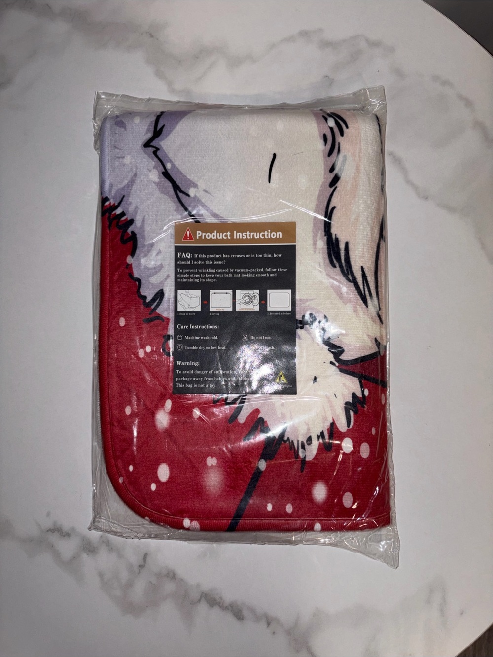 Holiday Plush soft mat - Red & White